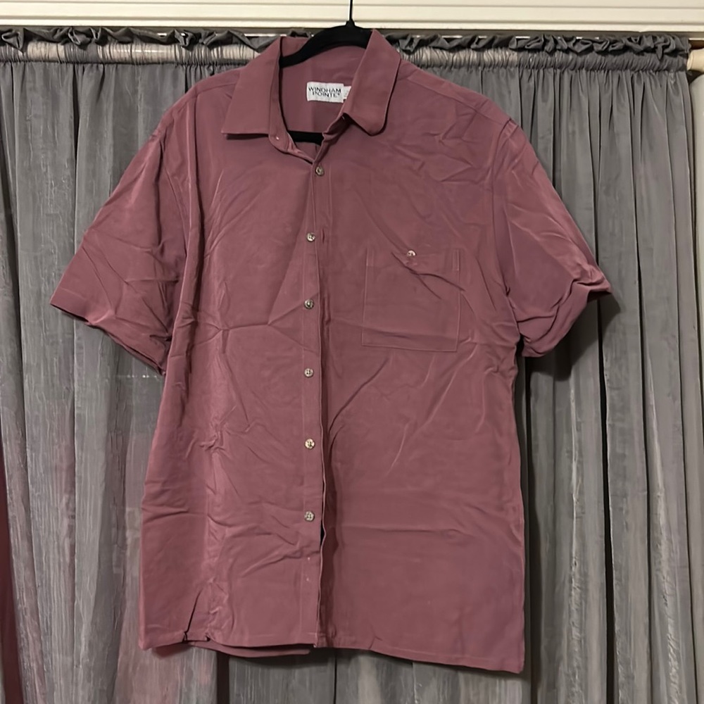 Men’s dress shirt button down wine color